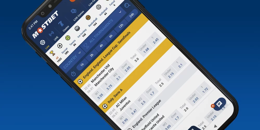 Виды ставок на спорт в приложении Mostbet